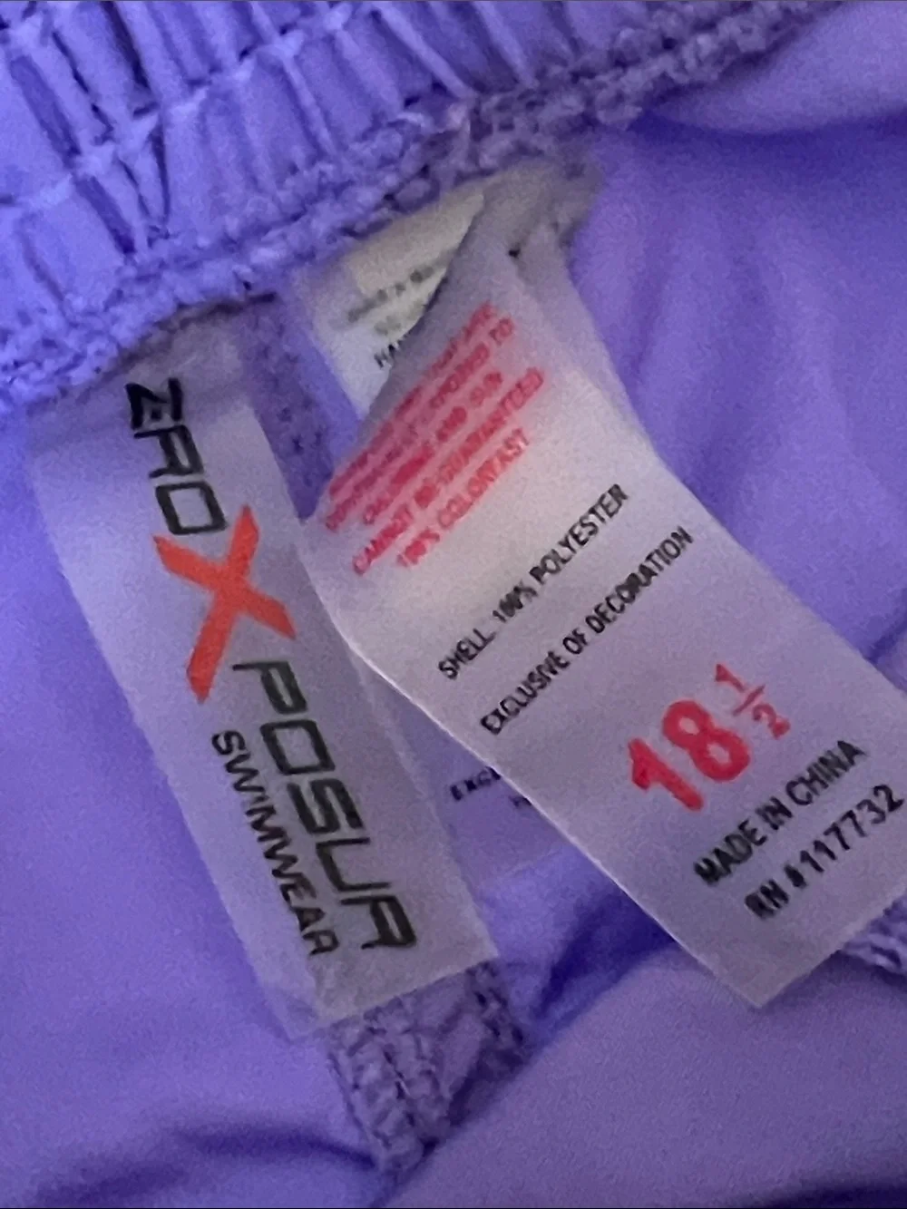 ZeroXposur Purple Girls Swim Trunks with White Trim